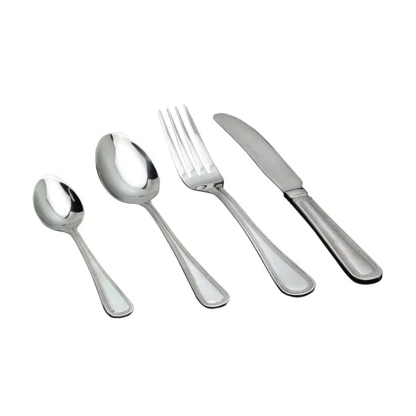 Luxury silver soup tureens-Dessert Fork Bead Pattern (Dozen)