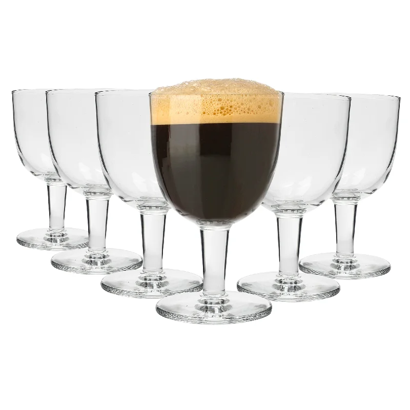 Eco-friendly glass coffee cups-418ml Craft Beer/Ale Abbey Glasses - Pack of Six - By Bormioli Rocco