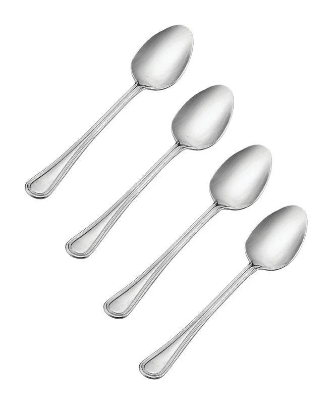 Sleek stainless steel platters-Pfaltzgraff Silver Stainless Steel Flatware Teaspoon Set 4 pk