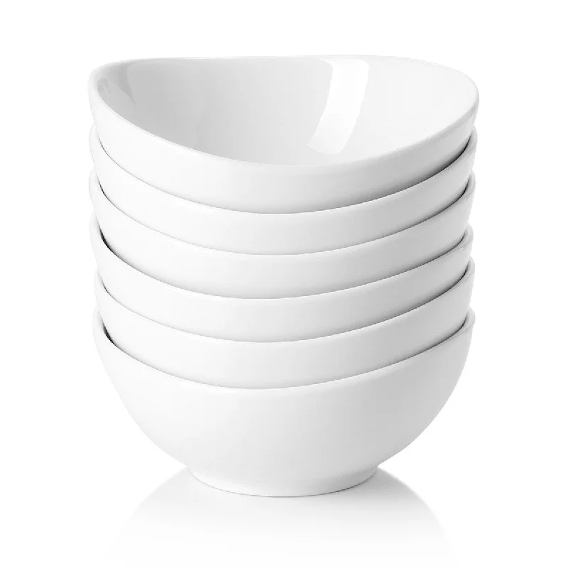 Outdoor bamboo dinner sets-Sweese Porcelain Mini Bowls - 4 Ounce Bowls - Set Of 6, White