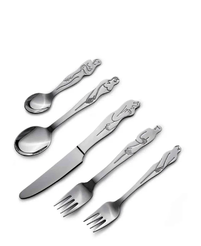 Festive Halloween cutlery sets-Carrol Boyes Sketchbook 5 Piece Cutlery Set - Silver