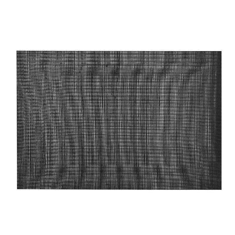 Sleek stainless steel platters-PVC Placemat Rectangle with Border Black 33x48cm