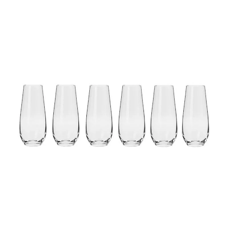 Large ceramic latte mugs-Krosno Harmony Stemless Flutes 230ml (Set of 6)