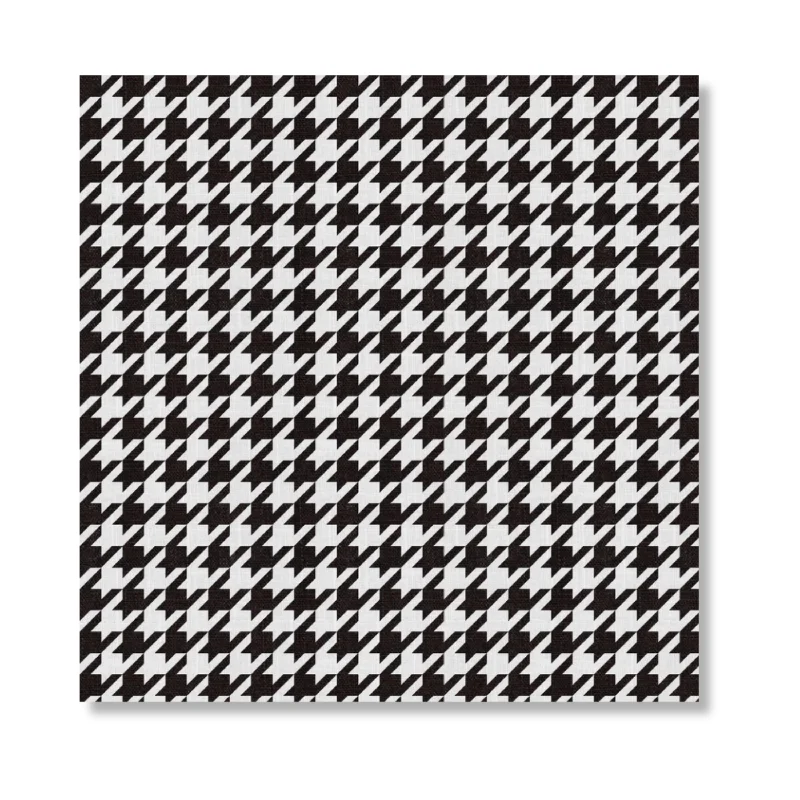 Designer glass teacups-12.5" Black and White Square Paper Charger (24 Count) - Houndstooth