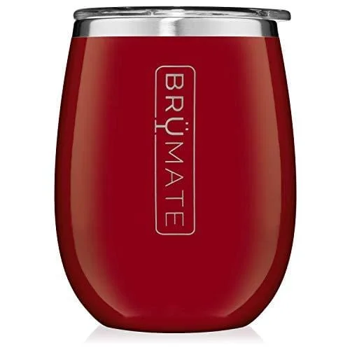 Personalized name travel tumblers-BrüMate Uncork'd XL 14oz Wine Glass Tumbler With Splash-proof Lid - Made With Vacuum Insulated Stainless Steel (Charcoal)