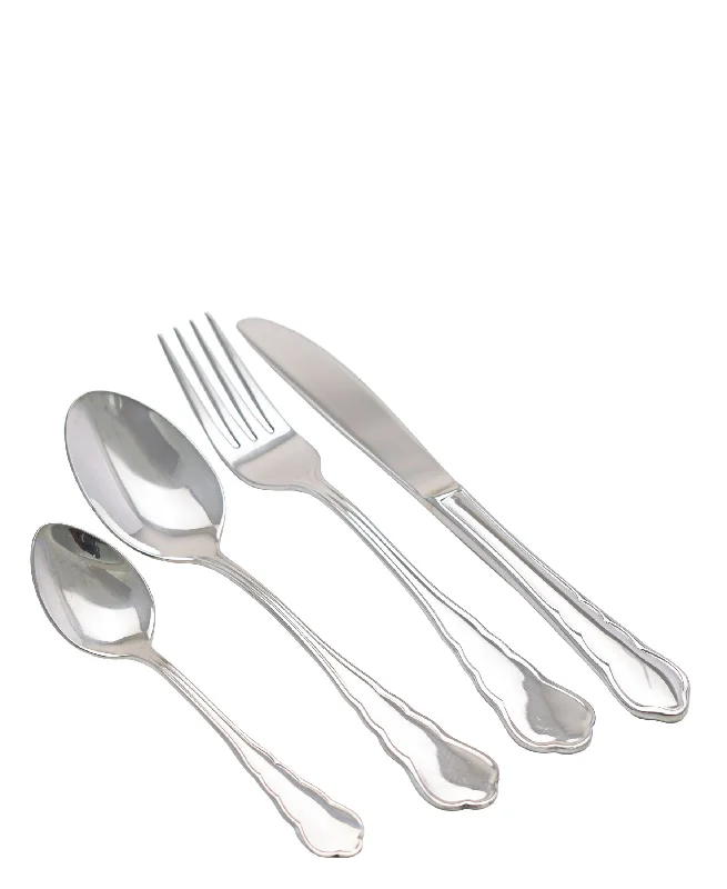 Retro checkered dinnerware-Table Pride 24 Piece Stainless Steel Cutlery Set - Silver