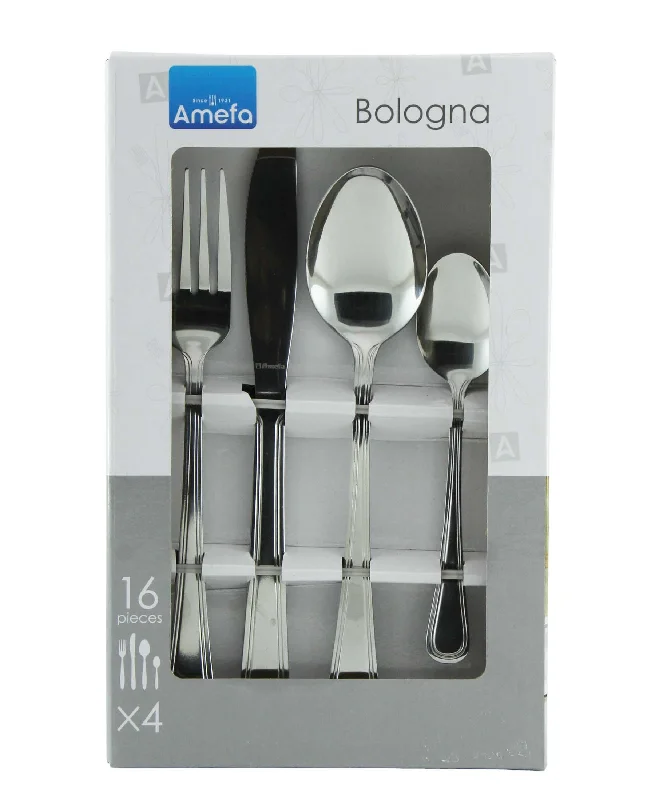 Stackable plastic dinner plates-Amefa Bologna Cutlery Set - 16 Piece