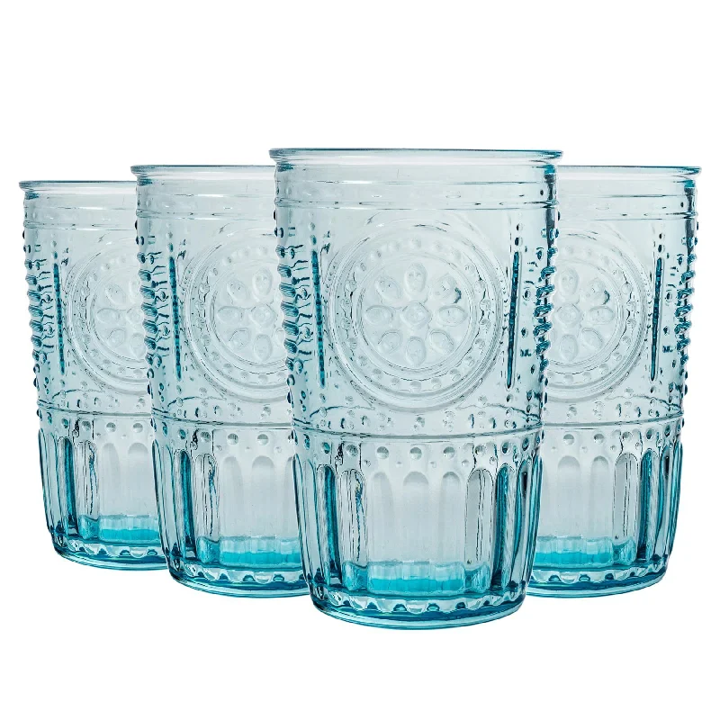 Outdoor glass drinking tumblers-300ml Romantic Highball Glasses - Pack of Four