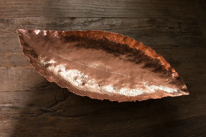 Durable stainless steel knives-Copper Banana Leaf Bowl