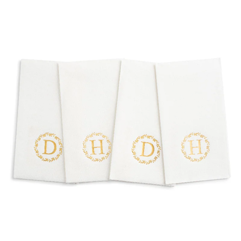 Outdoor acrylic picnic plates-Gold Wreath Airlaid Napkins