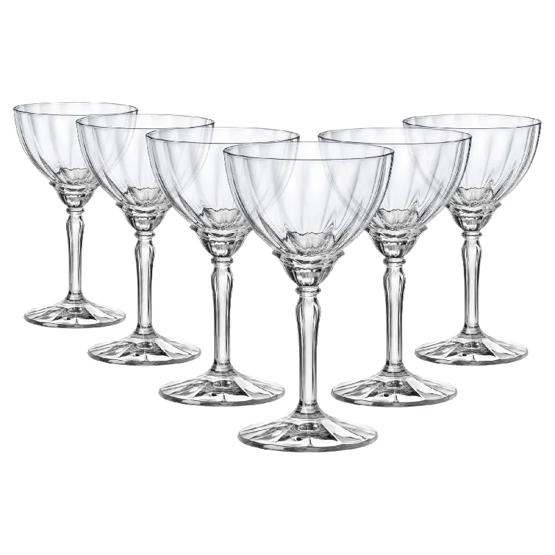 Frosted glass coffee tumblers-240ml Florian Champagne Cocktail Saucers - Pack of Six