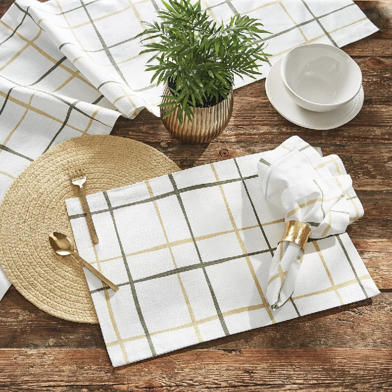 Compact travel dinnerware kits-Phoenix Plaid Napkins - Set of 6  Park Designs