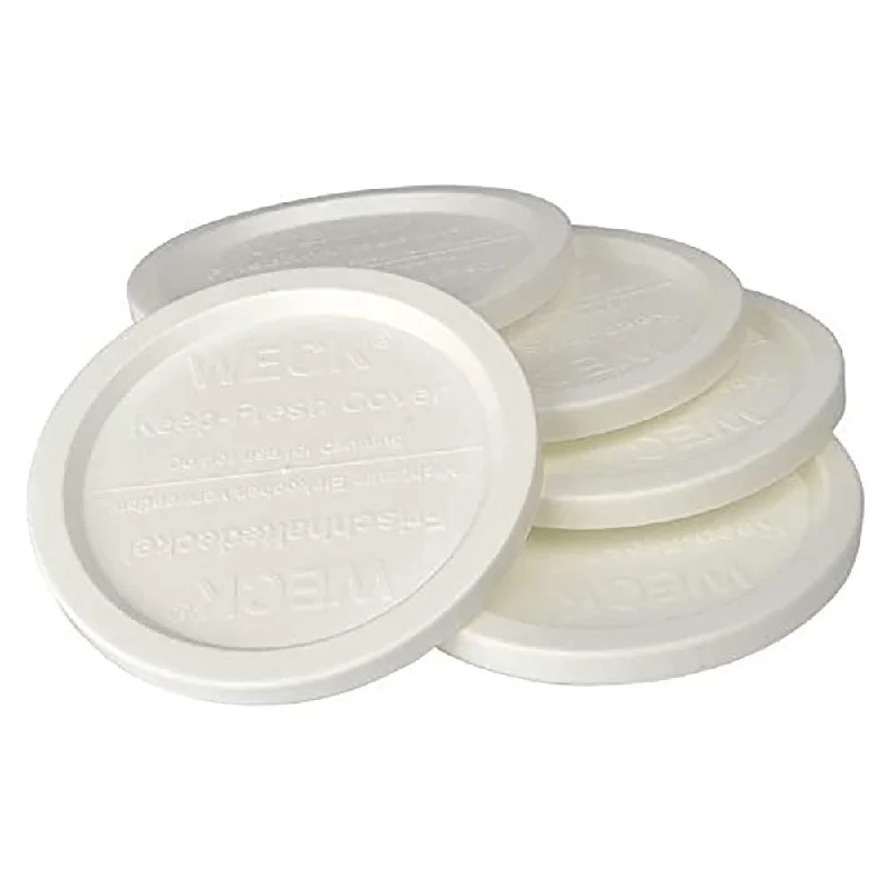 Eco-friendly bamboo knives-Weck Plastic Lids 8cm Set/5