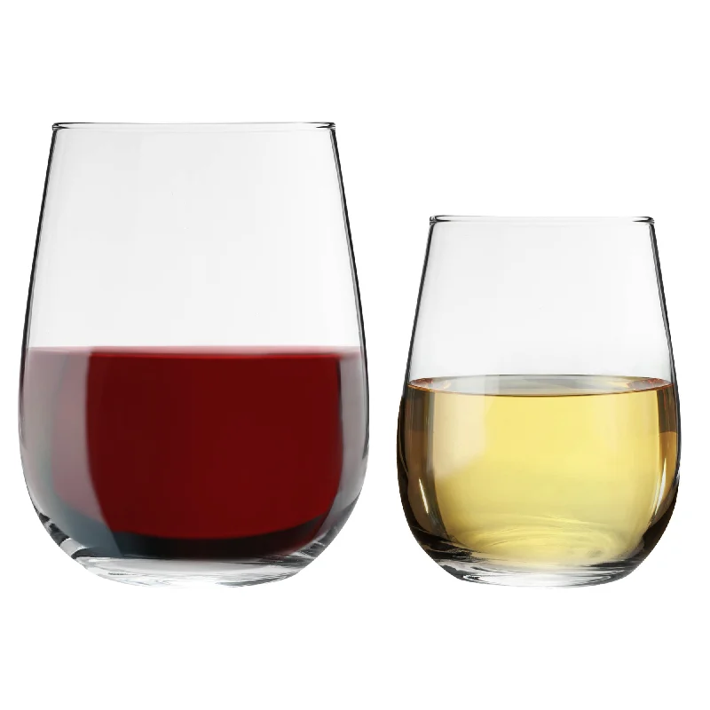 Eco-friendly silicone tumblers-12pc Gaia Stemless Red & White Wine Stemware Set - By LAV