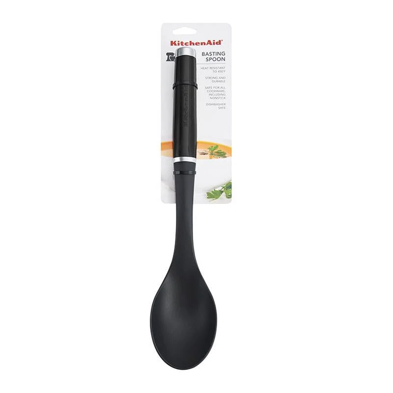 Dishwasher-safe plastic trays-KitchenAid Black ABS/Nylon Basting Spoon