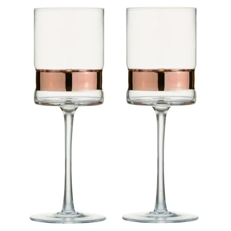 Festive Halloween-themed mugs-SoHo Wine Glasses Set of 2 - Bronze