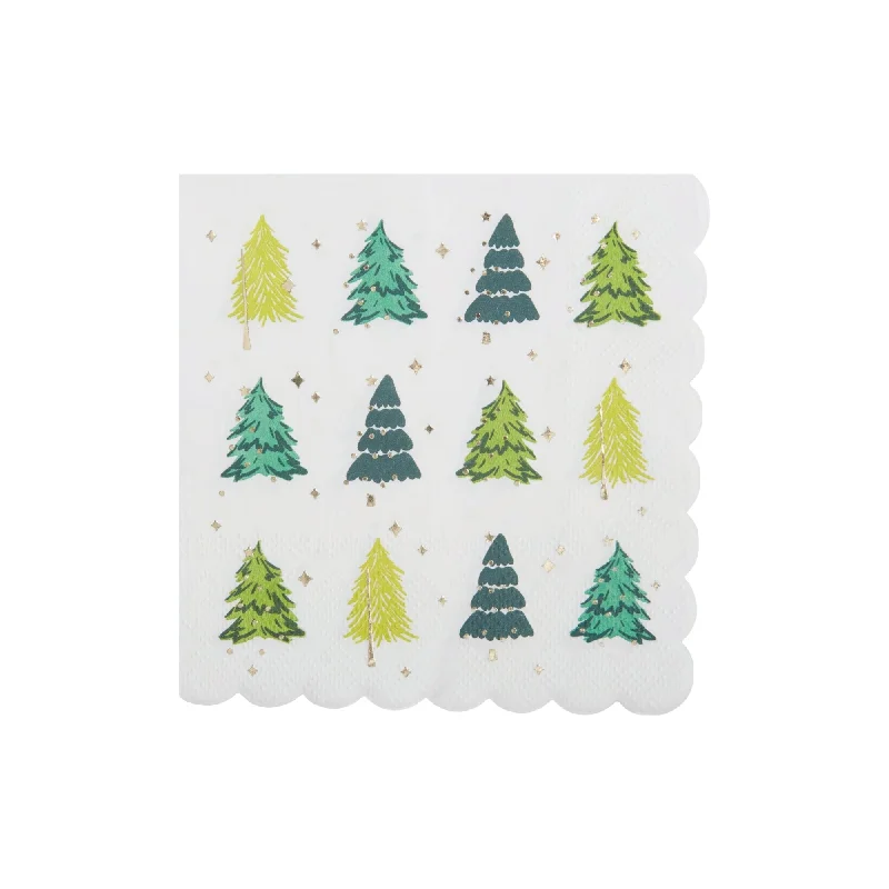 Cute dinosaur kids’ cutlery-Holiday Trees Dessert Napkins 20ct