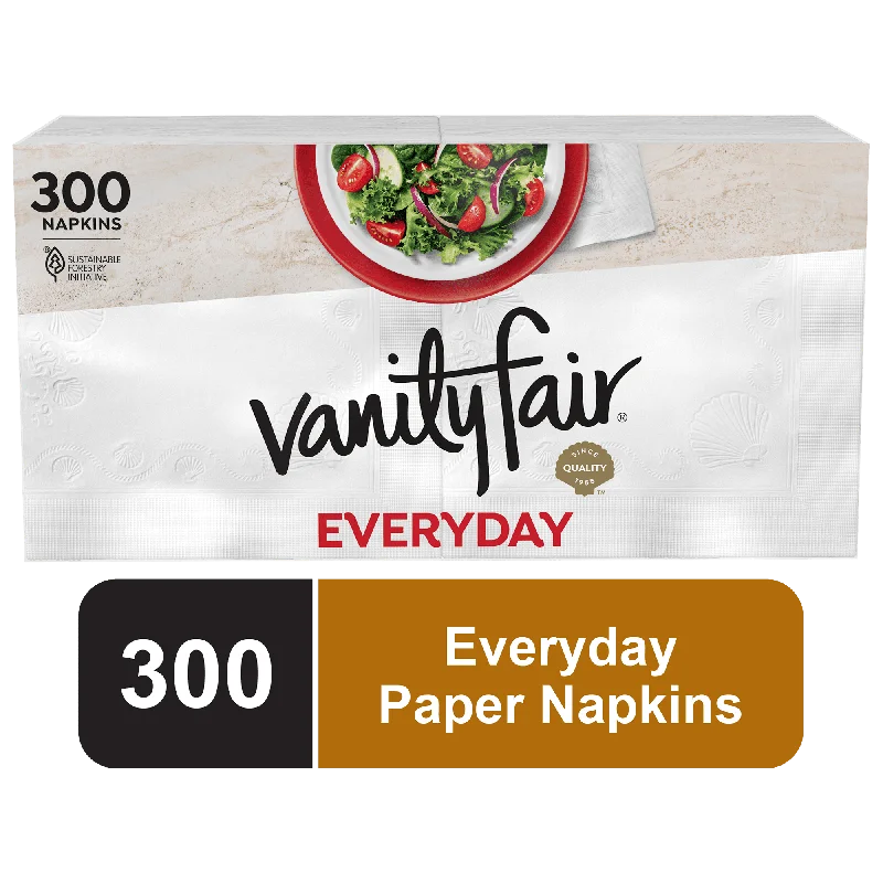 Cute kids’ melamine plates-Vanity Fair Everyday Disposable Paper Napkins, White, 300 Count