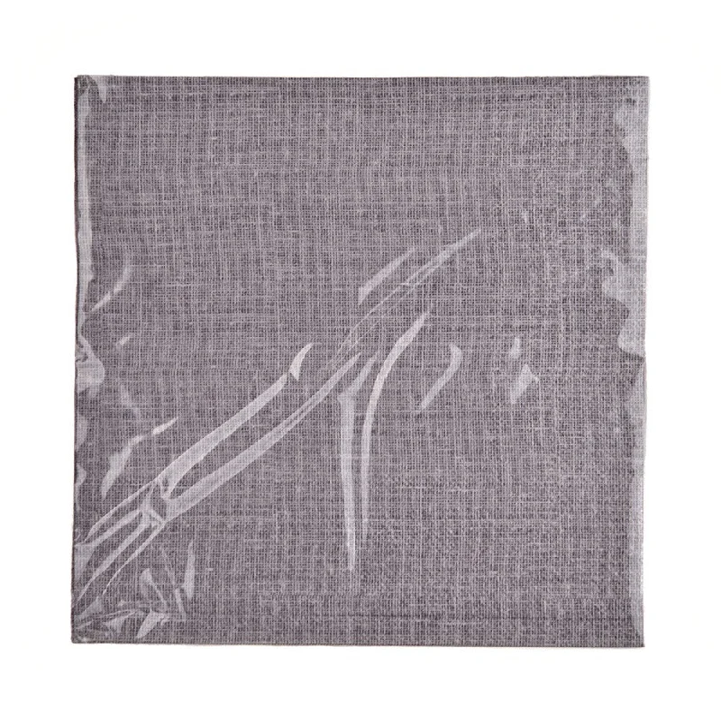 Outdoor acrylic picnic plates-Paper Napkin Grey Linen Look 33cm Pack/20