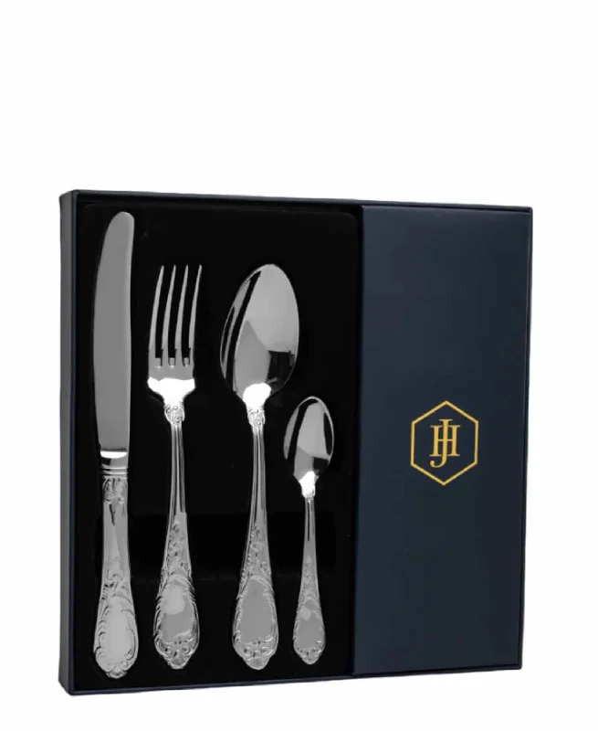 Elegant purple salad bowls-Jenna Clifford Pluto 16 Piece Cutlery Set - Silver