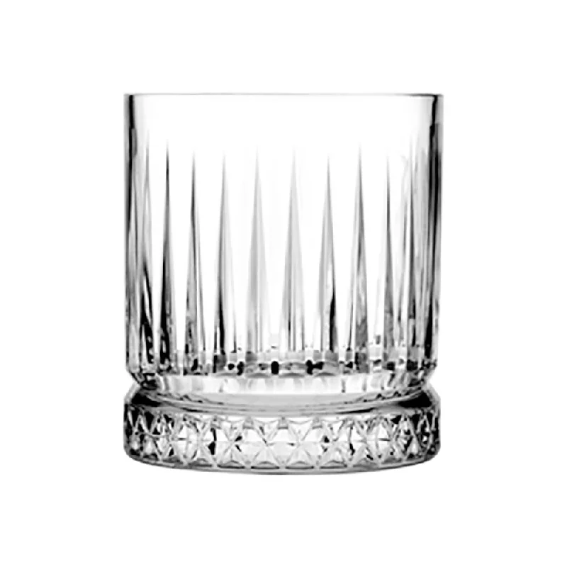 Outdoor bamboo dinner sets-Ribbed Whisky Glass Elysia 355ml