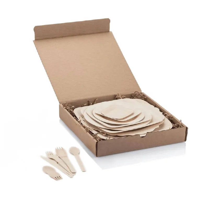 Handmade ceramic platters-Disposable Bamboo Veneerware® Sample Box