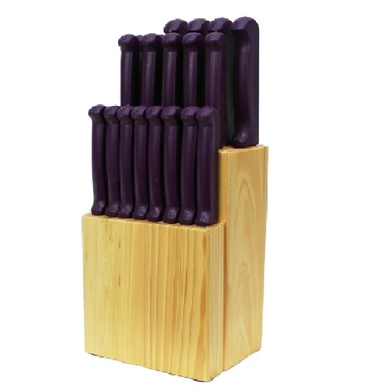 Shatterproof porcelain tumblers-Quikut Homebasics 20-piece Purple Cutlery Set