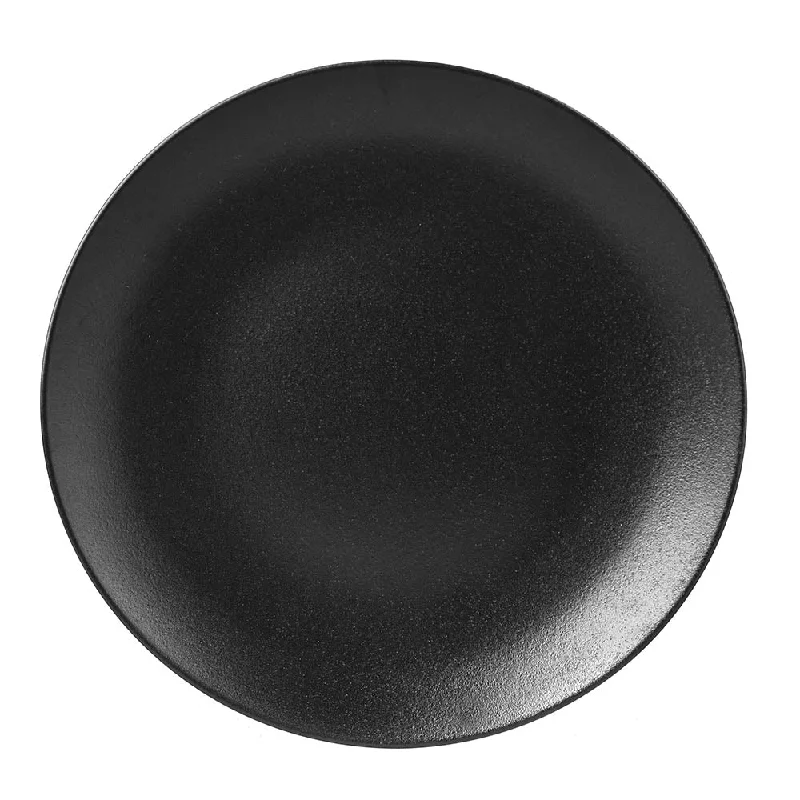 Stackable plastic dinner plates-Plate Flat Black 28cm