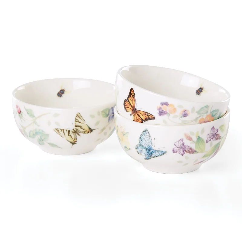 Lightweight bamboo platters-Butterfly Meadow Kitchen 3-Piece Mini Bowl Set