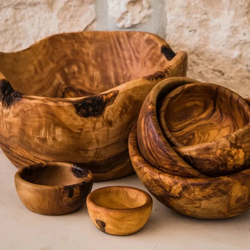 Outdoor bamboo dinner sets-Olive Wood Bowl Bundle