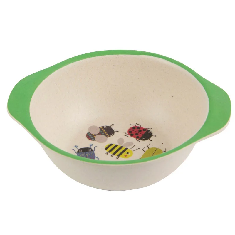 Classic red dessert plates-RJB Stone Busy Bugs Kid's Bowl