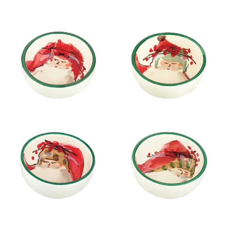 Retro ceramic serving platters-Old St. Nick Assorted Condiment Bowls - Set of 4