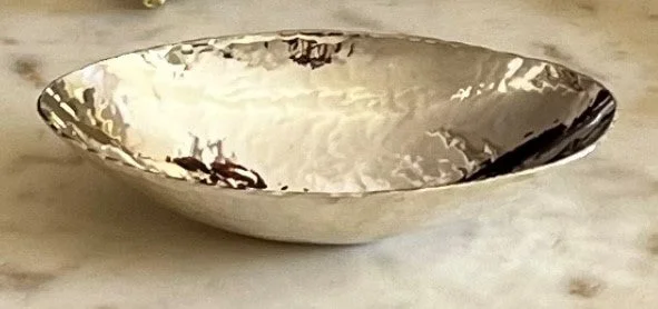 Microwave-safe ceramic dishes-Silver Snack Bowl