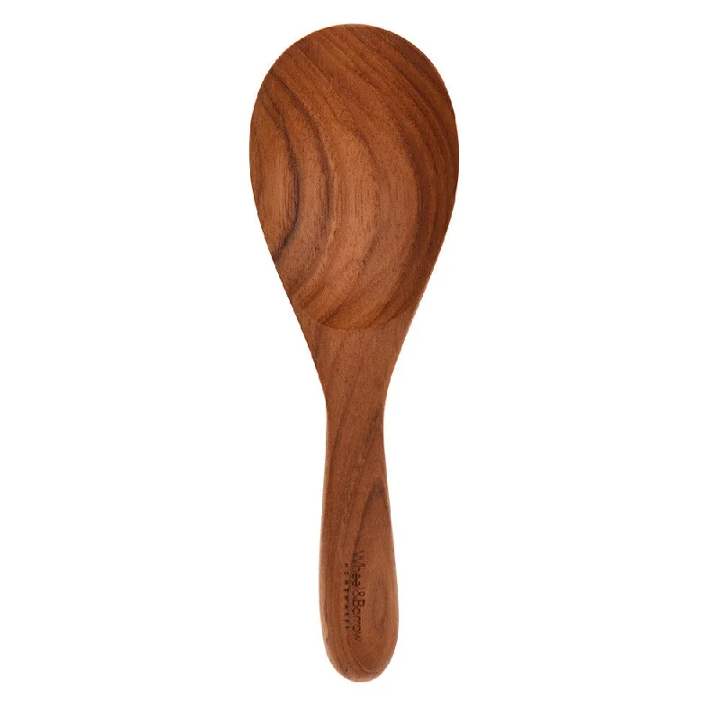 Modern porcelain serving dishes-Rice Spoon Teak Wood 21cm