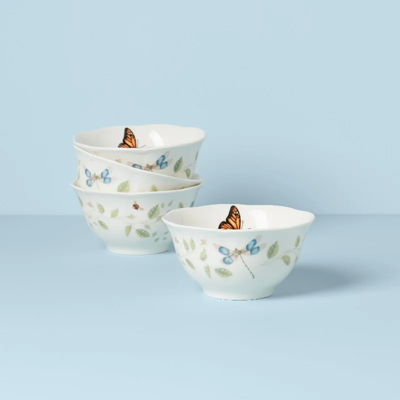 Butterfly Meadow Vines 4PC Rice Bowl Set