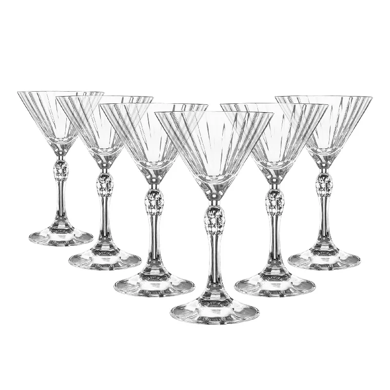 Matte white ceramic mugs-155ml America '20s Martini Glasses - Pack of Six