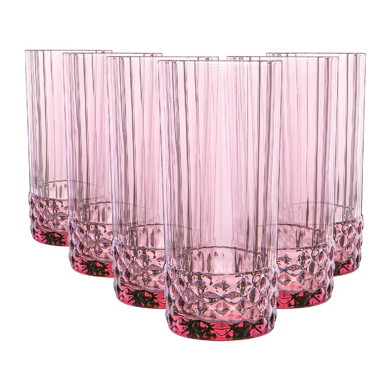 Elegant bronze-rimmed teacups-490ml America '20s Highball Glasses - Pack of Six