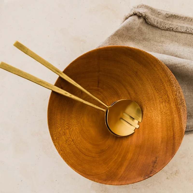 Festive Thanksgiving tableware-Brass Salad Servers