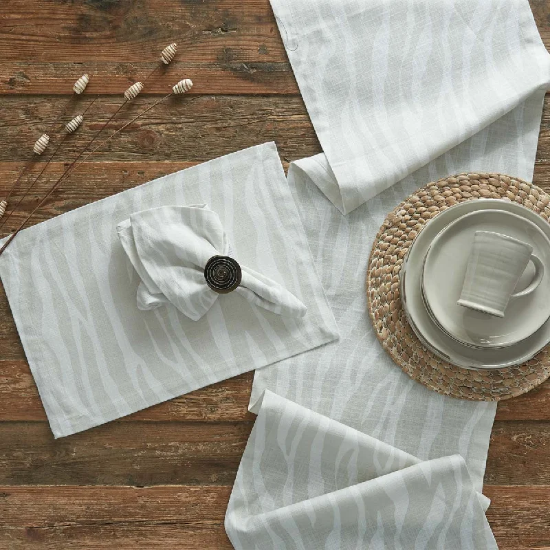 Frosted glass dinner bowls-Zebra Print Napkin  Set of 4  Park Designs