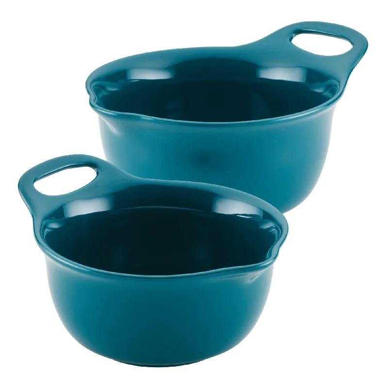 Elegant crystal salad bowls-2-Piece Ceramic Mixing Bowl Set