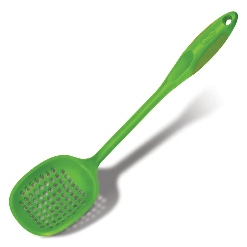 Durable plastic picnic sets-Zyliss Green Plastic Straining Spoon