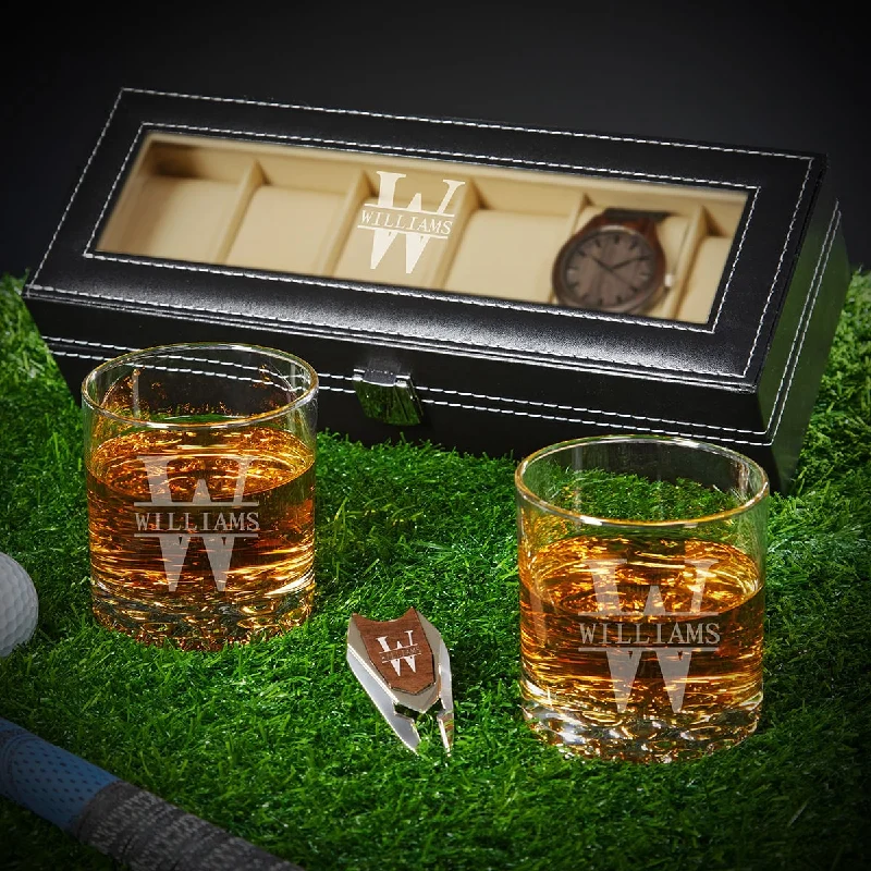 Insulated glass travel cups-Personalized Golf and Whiskey Best Man Gifts