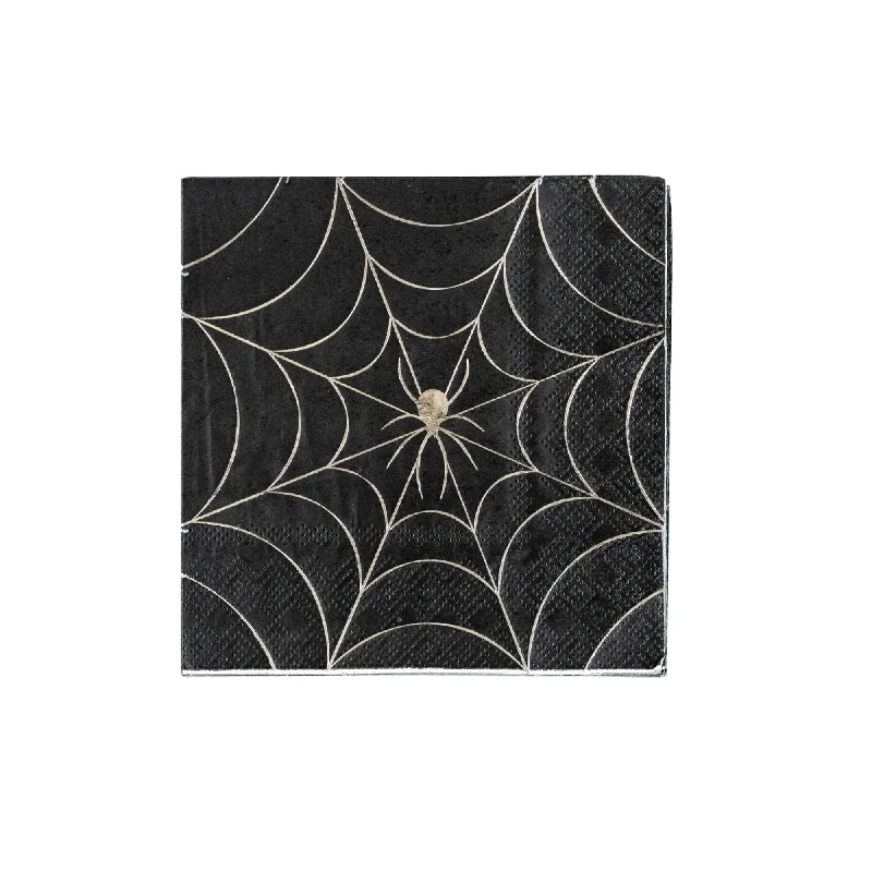 Modern wooden salad trays-Spider Web Dessert Napkins 18ct