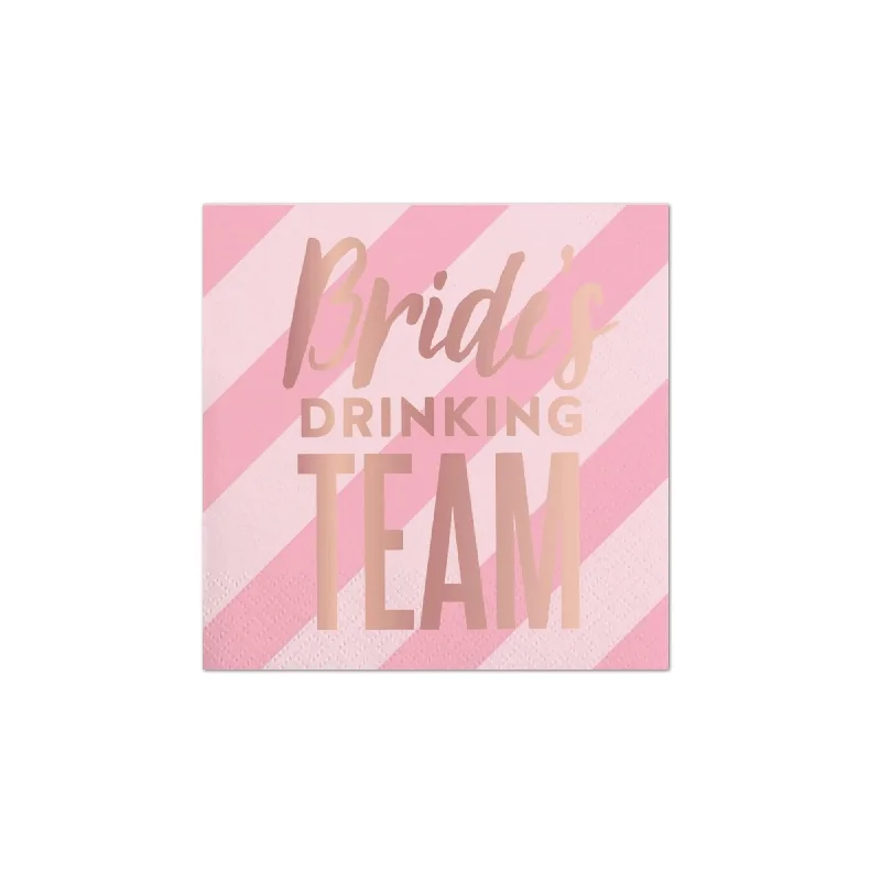 Rustic wooden baking dishes-Bride's Drinking Team Dessert Napkins 20ct