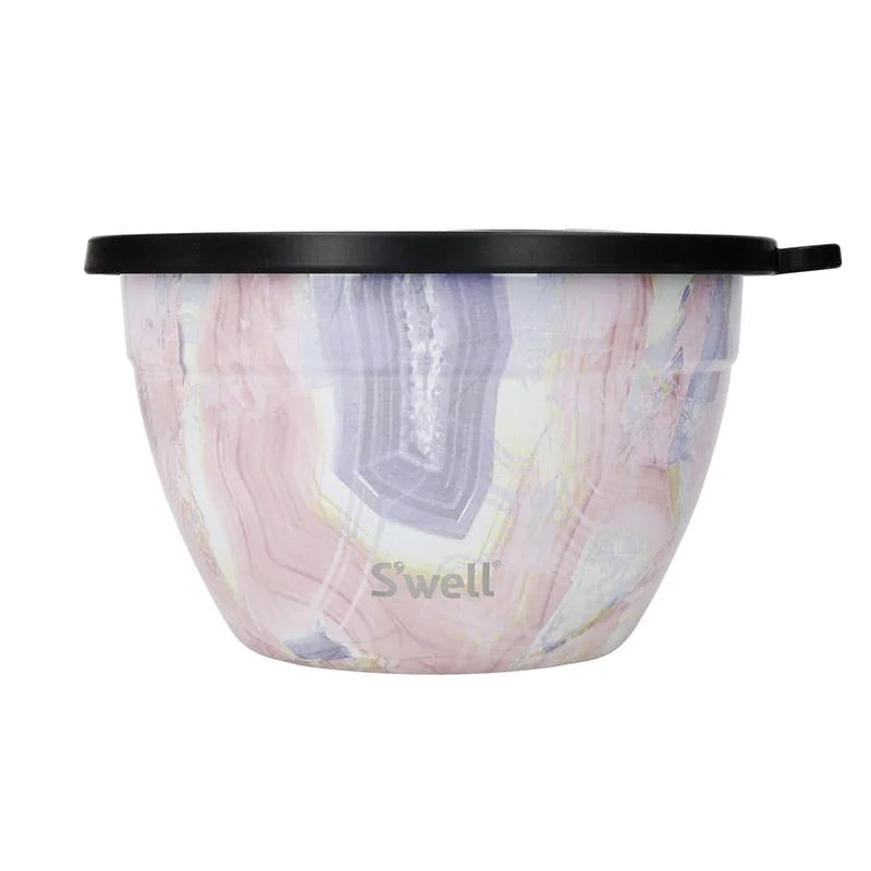 Bold purple serving trays-Travel Salad Bowl Set, 1.9L, Geode Rose