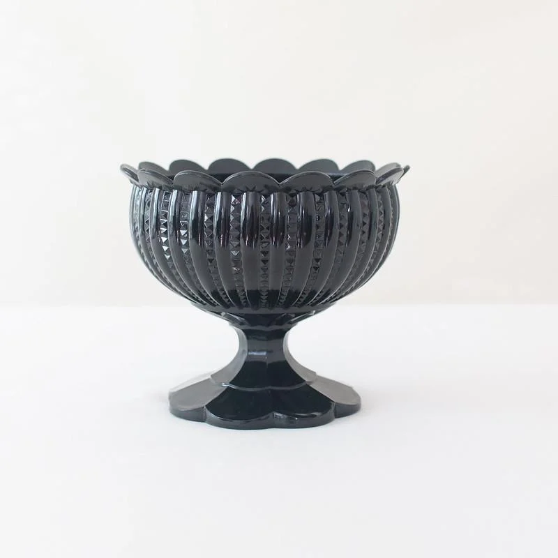 Luxury silver wall mirrors-Black Lace Chalice Plastic Compote