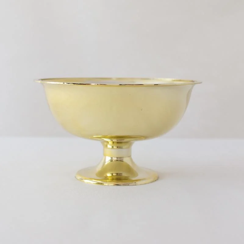 Stylish woven wall art-Classic Gold Plastic Compote