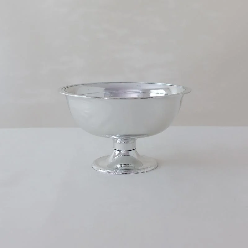 Designer glass table vases-Classic Silver Plastic Compote