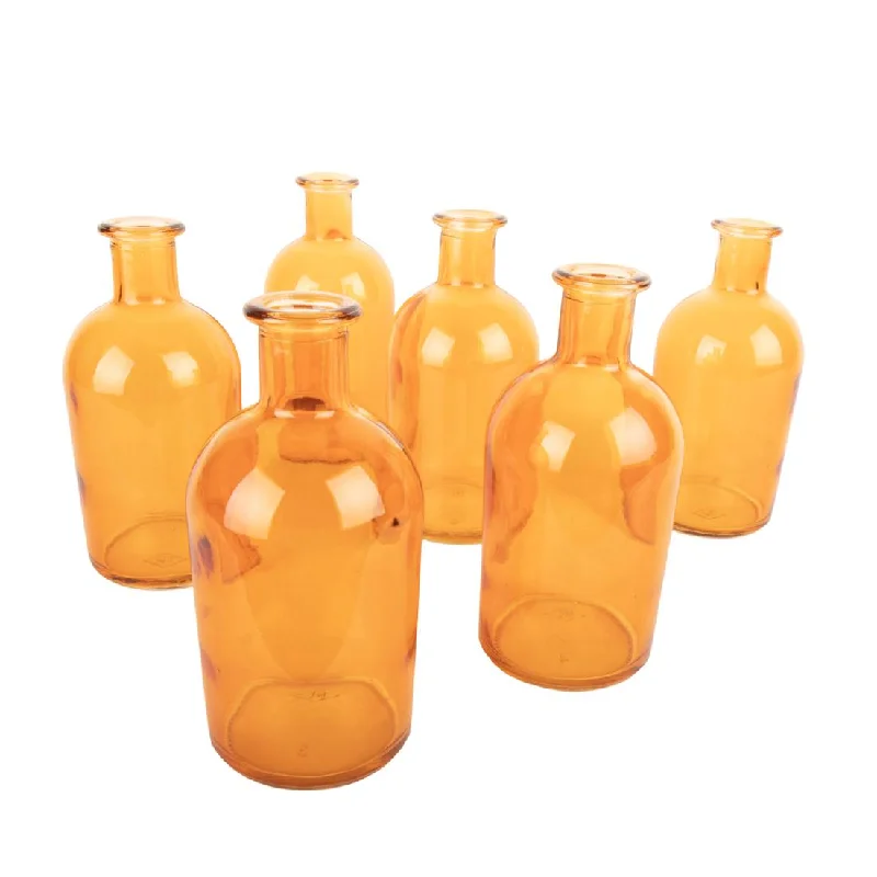 Retro ceramic wall vases-Set of 6 Glass Bud Vases | Small Apothecary Bottles, Bulk Set