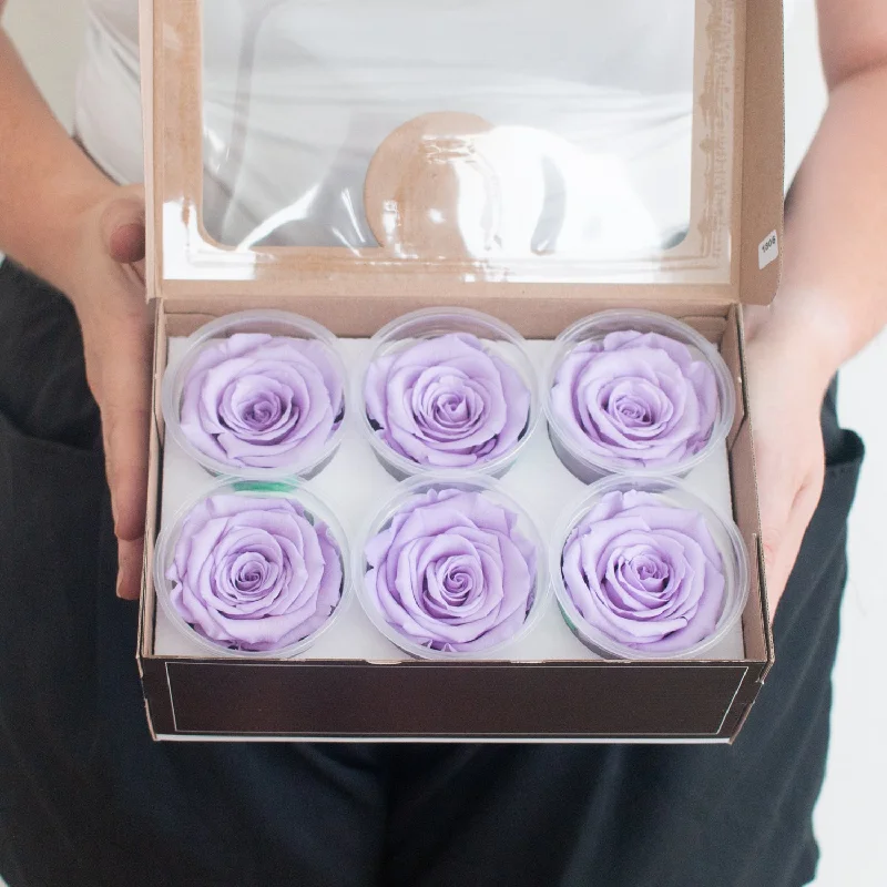 Luxury silk wall mirrors-Lavender Preserved Roses